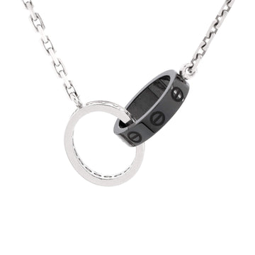 Cartier Love Interlocking Necklace 18K White Gold with Diamonds and Ceramic