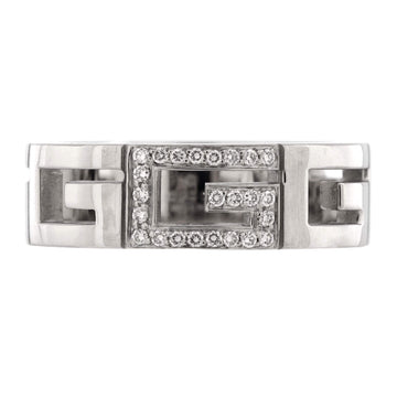 Gucci G Band Ring 18K White Gold and Diamonds