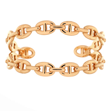 Hermes Chaine d'Ancre Enchainee Double Cuff Bracelet 18K Rose Gold