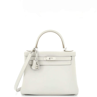 Hermes Kelly Handbag Grey Evercolor with Palladium Hardware 28