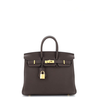 Hermes Birkin Handbag Brown Togo with Gold Hardware 25