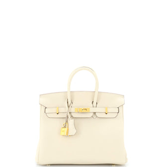 Hermes Birkin Handbag Light Togo with Gold Hardware 25