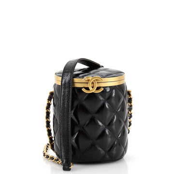 Chanel Crown Box Vanity Bag Quilted Patent Mini