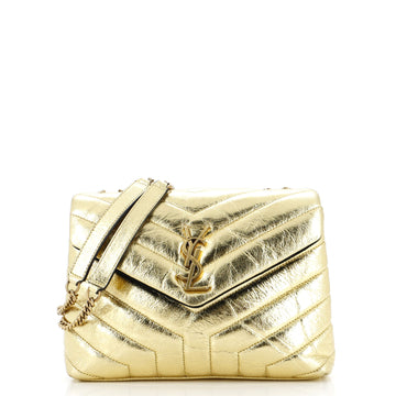 Saint Laurent Loulou Shoulder Bag Matelasse Chevron Patent Small