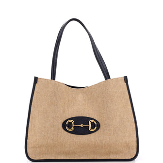 Gucci Horsebit 1955 Tote Canvas and Leather Medium