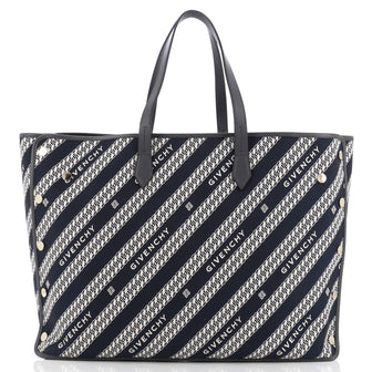Givenchy Bond Shopper Tote Logo Jacquard Canvas Large