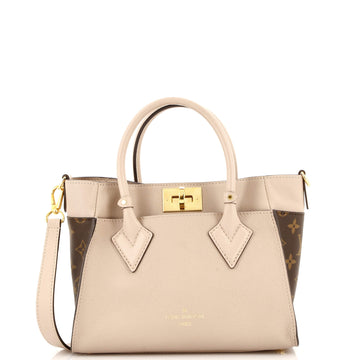 Louis Vuitton On My Side Tote Leather with Monogram Canvas PM