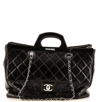 Chanel CC Delivery Tote Quilted Glazed Calfskin Large