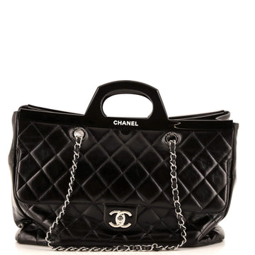 Chanel CC Delivery Tote Quilted Glazed Calfskin Large