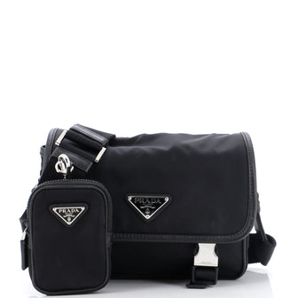 Prada Buckle Messenger Bag Tessuto Small