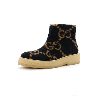 Gucci Women's Flat Ankle Boot GG Wool