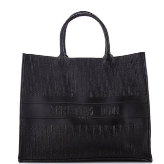 Christian Dior Book Tote Oblique Embossed Calfskin Large
