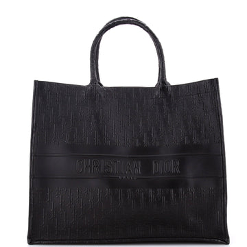Christian Dior Book Tote Oblique Embossed Calfskin Large