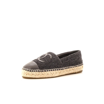 Chanel Women's CC Cap Toe Espadrilles Tweed with Leather