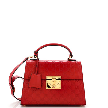 Gucci Padlock Top Handle Bag Guccissima Leather Small