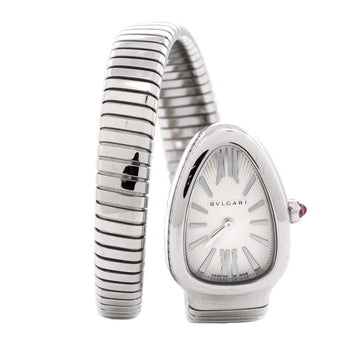 Bvlgari Serpenti Tubogas Single Spiral Quartz Watch Stainless Steel 23