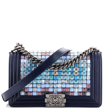 Chanel Mosaic Boy Flap Bag Embellished Lambskin Old Medium