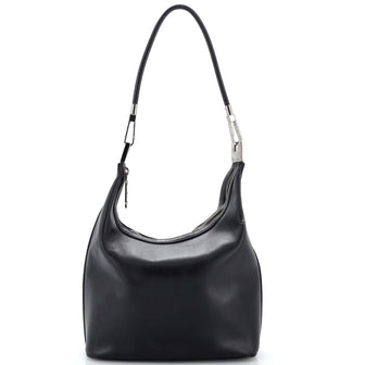 Gucci Vintage Clasp Handle Hobo Leather Medium