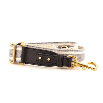 Christian Dior Logo Shoulder Strap Embroidered Canvas Thin