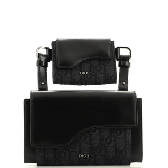 Christian Dior Elite Shoulder Pouch Oblique Canvas and Calfskin