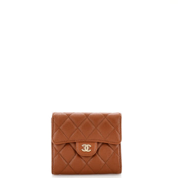 Chanel CC Compact Classic Flap Wallet Quilted Caviar