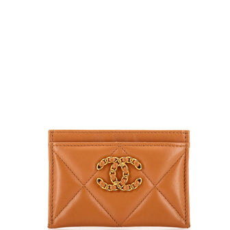 Chanel 19 Card Holder Quilted Leather