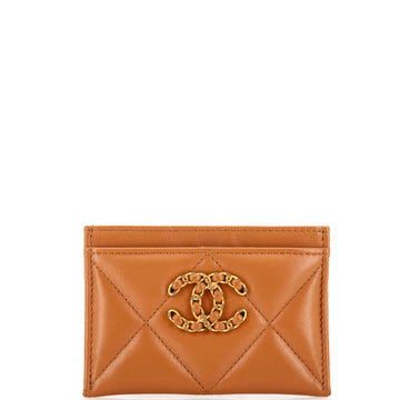 Chanel 19 Card Holder Quilted Leather