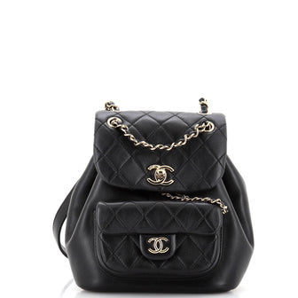 Chanel Duma Drawstring Backpack Quilted Lambskin Small