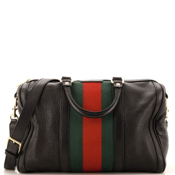 Gucci Vintage Web Boston Bag Leather Medium