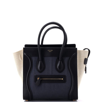 Celine Tricolor Luggage Bag Canvas and Leather Micro