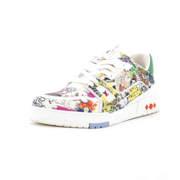 Louis Vuitton Men's LV Trainer Sneakers Comic Motifs Printed Leather