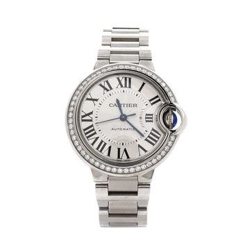 Cartier Ballon Bleu de Cartier Automatic Watch Stainless Steel with Diamond Bezel 33