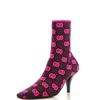 Gucci Women's Pointy Toe Sock Boots GG Technical Fabric