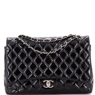 Chanel Classic Double Flap Bag Quilted Patent Maxi