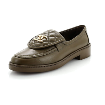 Chanel Women's CC Loafers Quilted Leather