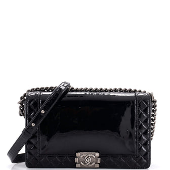Chanel Reverso Boy Flap Bag Patent New Medium