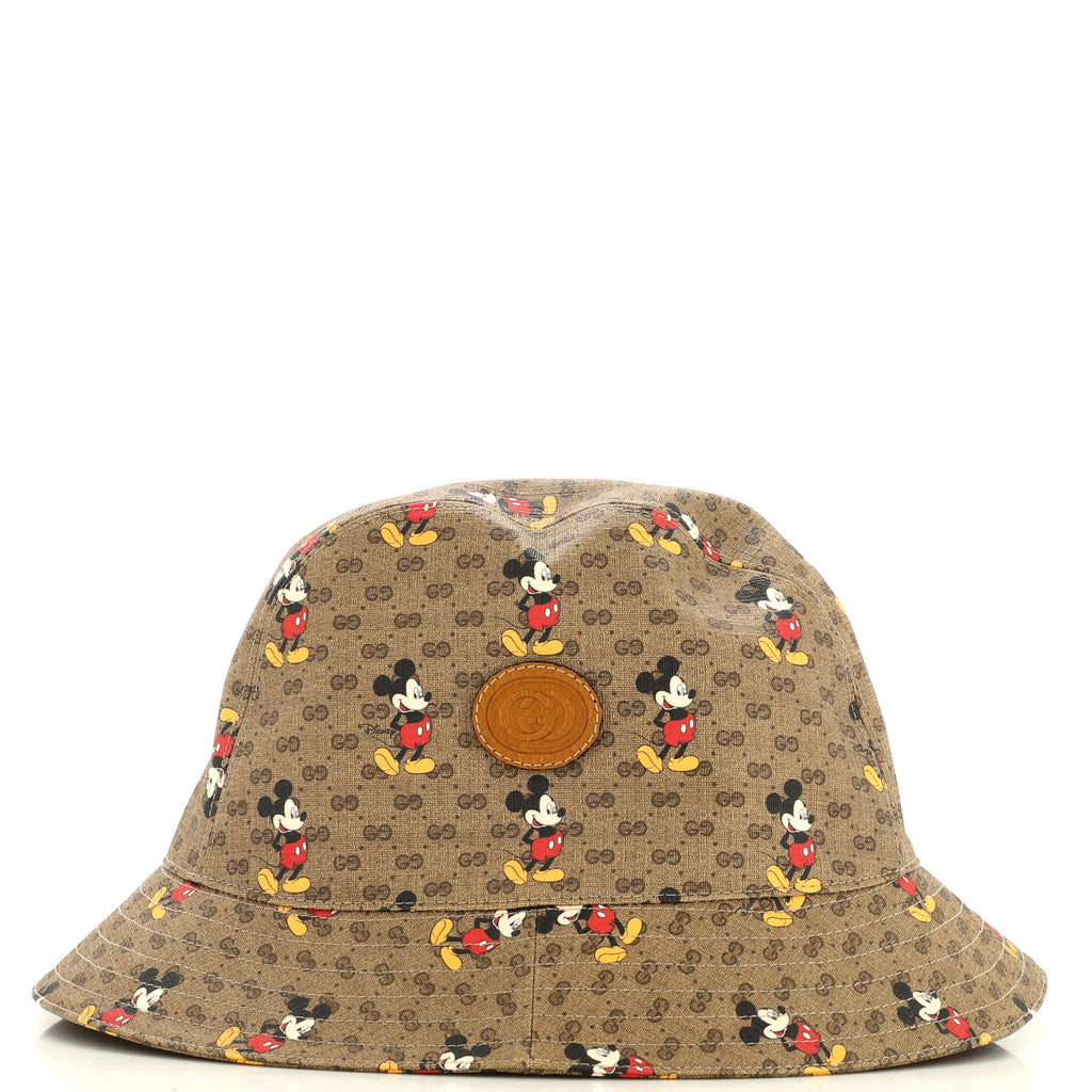 Gucci Disney Mickey Mouse Bucket Hat Printed Mini GG Coated Canvas