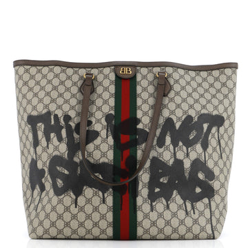 Balenciaga x Gucci The Hacker Project Tote Graffiti BB Coated Canvas Large