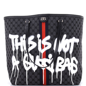 Balenciaga x Gucci The Hacker Project Tote Graffiti BB Canvas Large