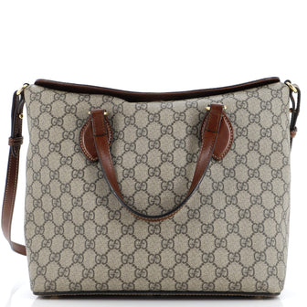 Gucci Signature Fold Over Tote GG Coated Canvas Medium