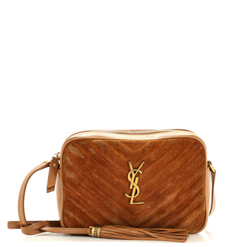 Saint Laurent Lou Camera Bag Matelasse Chevron Suede Small