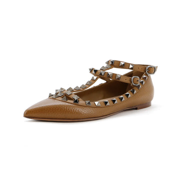 Valentino Garavani Women's Rockstud Caged Ballerina Flats Leather