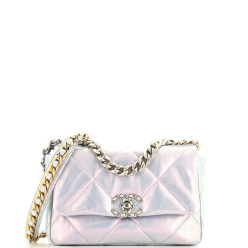 Chanel 19 Flap Bag Quilted Iridescent Calfskin Medium