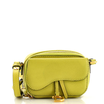 Christian Dior Saddle Shoulder Strap Pouch Goatskin Mini