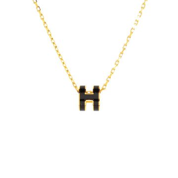 Hermes Pop H Pendant Chain Necklace Metal and Enamel Mini