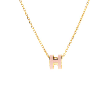 Hermes Pop H Pendant Chain Necklace Metal and Enamel Mini