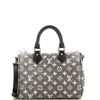 Louis Vuitton Speedy Bandouliere Bag Monogram Jacquard Denim 25