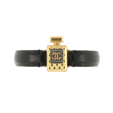 Chanel CC Perfume Bottle Bracelet Leather with Metal and Crystals
