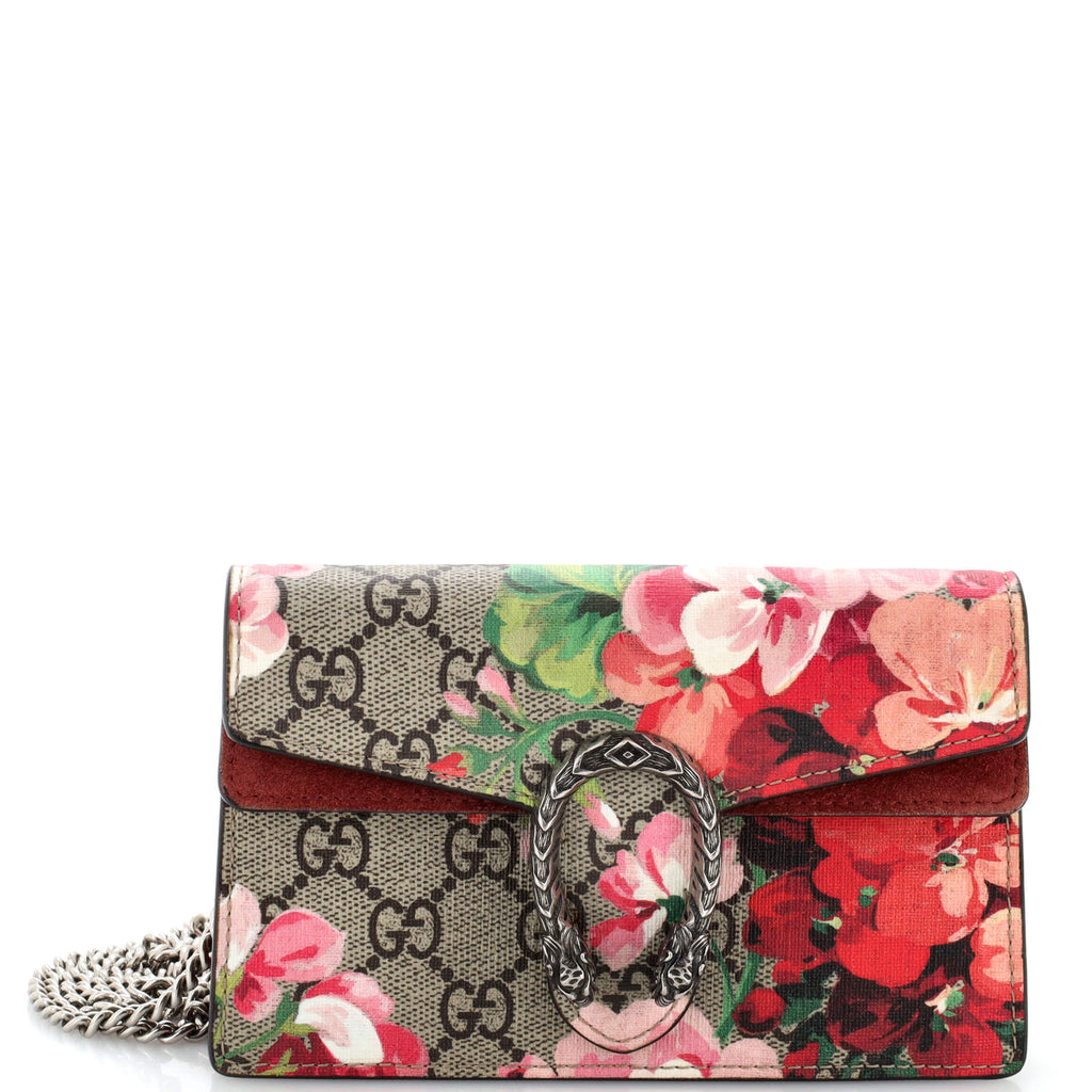 Gucci Dionysus Bag Blooms Print GG Coated Canvas Super Mini Brown