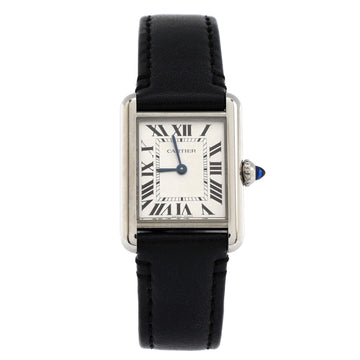 Cartier Must de Cartier SolarBeat Tank Quartz Watch Stainless Steel and Leather 22